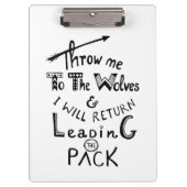 オオカミに私を投げろ!やる気を起こさせる引用文 クリップボード (正面)
