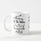 オオカミに私を投げろ!やる気を起こさせる引用文 コーヒーマグカップ (左)