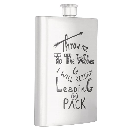 オオカミに私を投げろ!やる気を起こさせる引用文 フラスク (右)