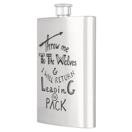 オオカミに私を投げろ!やる気を起こさせる引用文 フラスク (左)