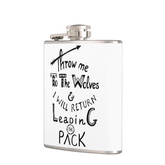 オオカミに私を投げろ!やる気を起こさせる引用文 フラスク (左)
