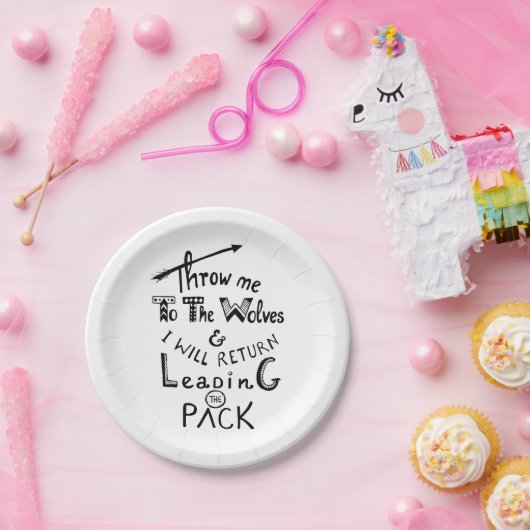 オオカミに私を投げろ！やる気を起こさせる引用文 ペーパープレート (パーティー)