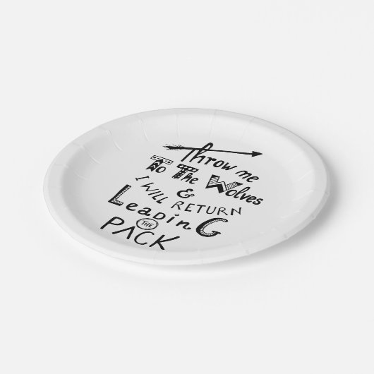 オオカミに私を投げろ！やる気を起こさせる引用文 ペーパープレート (アングル)