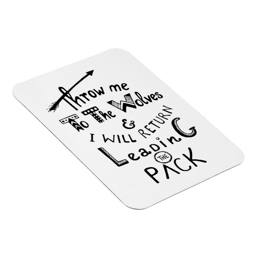 オオカミに私を投げろ！やる気を起こさせる引用文 マグネット (右側)