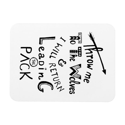 オオカミに私を投げろ!やる気を起こさせる引用文 マグネット (横)