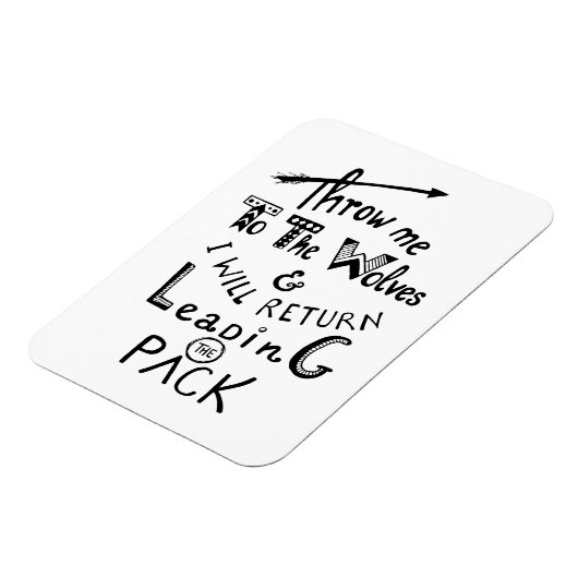 オオカミに私を投げろ！やる気を起こさせる引用文 マグネット (左側)