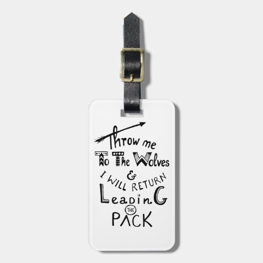 オオカミに私を投げろ!やる気を起こさせる引用文 ラゲッジタグ (正面縦)