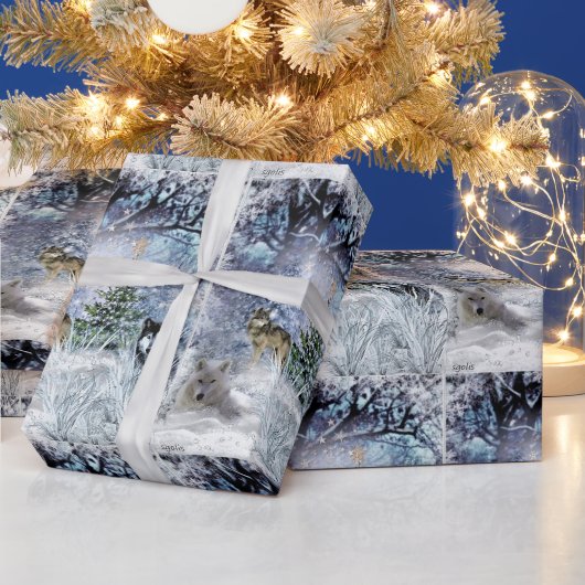 オオカミのいる森のクリスマス ラッピングペーパー (クリスマス)