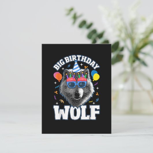 オオカミのための大きな誕生日のオオカミ カード (スタンド正面)