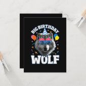 オオカミのための大きな誕生日のオオカミ カード (正面/裏面インサイチュ)