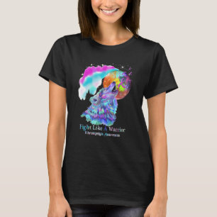 オオカミのように戦う紫のリボンのフィブリン線維筋痛 Tシャツ