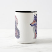 オオカミのように獰猛で、夜のように荒々しい ツートーンマグカップ (中央)