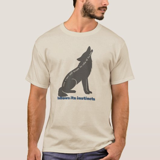 オオカミのアート作品 Tシャツ (正面)