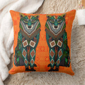 オオカミのオレンジのgeo クッション (ブランケット)