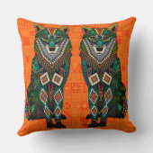 オオカミのオレンジのgeo クッション (裏面)