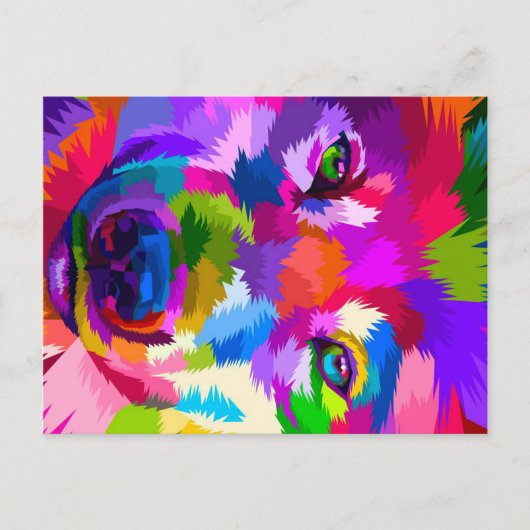 オオカミのカラフルの塊 シーズンポストカード (正面)