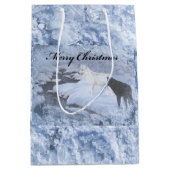 オオカミのギフトバッグ-無光沢媒体 ミディアムペーパーバッグ (正面)