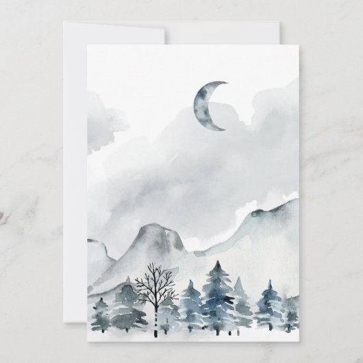 オオカミのクリスマスファミリー写真と冬のシーン (裏面)