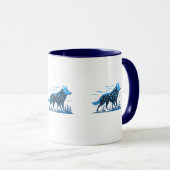 オオカミのクリッピングマスクマグカップ マグカップ (正面右)