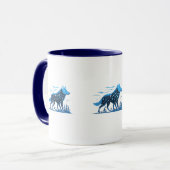 オオカミのクリッピングマスクマグカップ マグカップ (正面左)