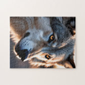 オオカミのクローズアップポートレート ジグソーパズル (横)