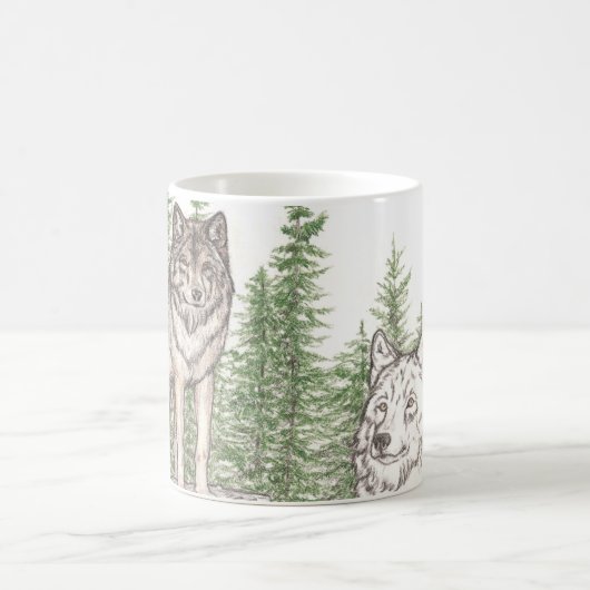 オオカミのコーヒー・マグの指導 コーヒーマグカップ (中央)