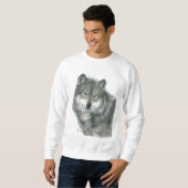 オオカミのスエットシャツ、ユニセックスな、大人のサイズ スウェットシャツ (正面フル)