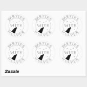 オオカミのステッカーを持つパーティー ラウンドシール (シート)