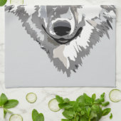 オオカミのデザイン キッチンタオル (折り畳み)