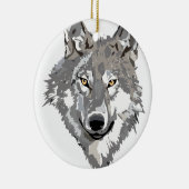 オオカミのデザイン セラミックオーナメント (右)