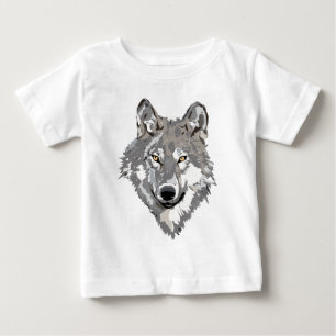 オオカミのデザイン ベビーTシャツ