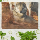 オオカミのトリオのアメリカ人のMoJoの台所タオル キッチンタオル (折り畳み)