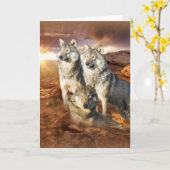 オオカミのトリオ カード (黄色い花)