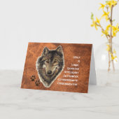 オオカミのトーテム、動物ガイドの感動的な記号 カード (黄色い花)