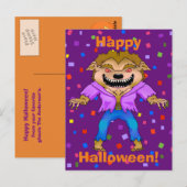 オオカミのハロウィン葉書 ポストカード (正面/裏面)