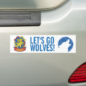 オオカミのバンパーステッカー バンパーステッカー (車上)