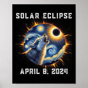 オオカミのファン太陽のトータリティEclipse 2024 Totality Tot ポスター