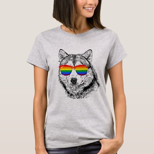 オオカミのプライド サングラス Tシャツ (正面)