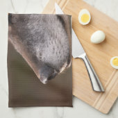 オオカミのプロフィール キッチンタオル (四つ折り)