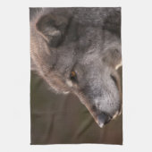 オオカミのプロフィール キッチンタオル (縦)