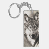 オオカミのポートレート キーホルダー (正面左)