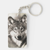 オオカミのポートレート キーホルダー (裏面)