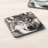オオカミのポートレート コースター (左側)