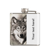 オオカミのポートレート フラスク (裏面)