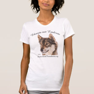 オオカミのワイシャツは"根絶しないために"教育しません Tシャツ