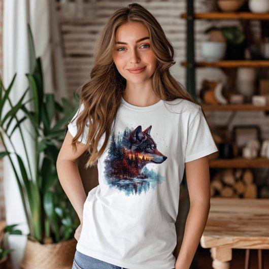 オオカミの二重露光 Tシャツ