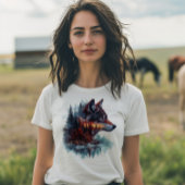 オオカミの二重露光 Tシャツ