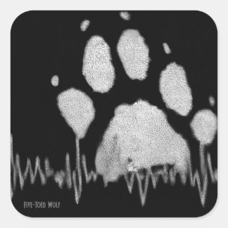 オオカミの五つ編みシール スクエアシール