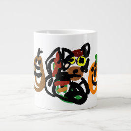 オオカミの人形の秋 ジャンボコーヒーマグカップ