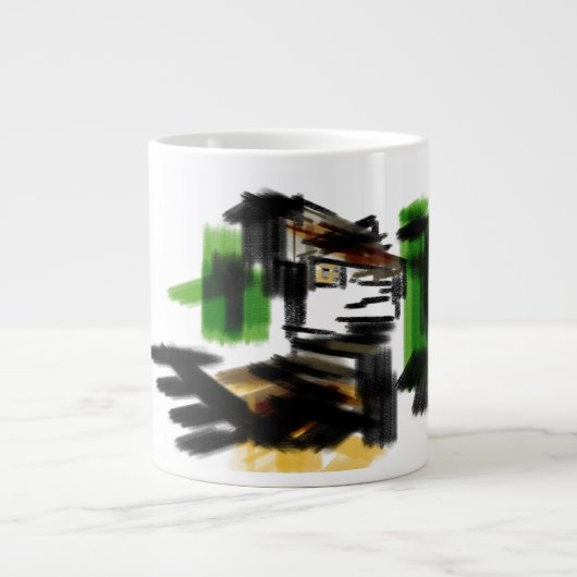 オオカミの冬の楽しみ ジャンボコーヒーマグカップ (正面)